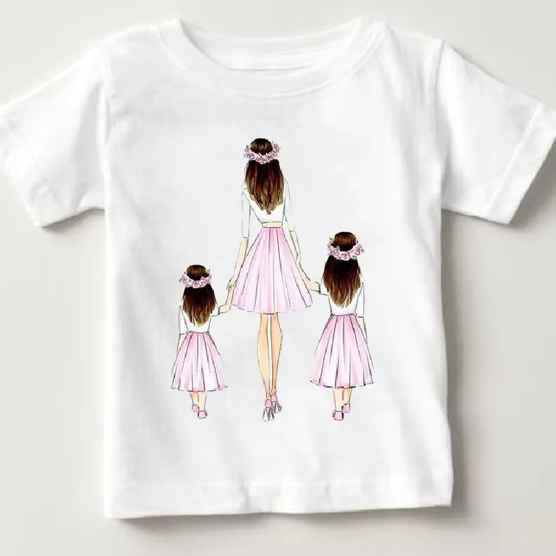 Printed Tees Boys Girls Cartoon NewChildren Short Sleeve Clothes Love Mom Cute 90s Summer Casual Kids Outfits T-shirts