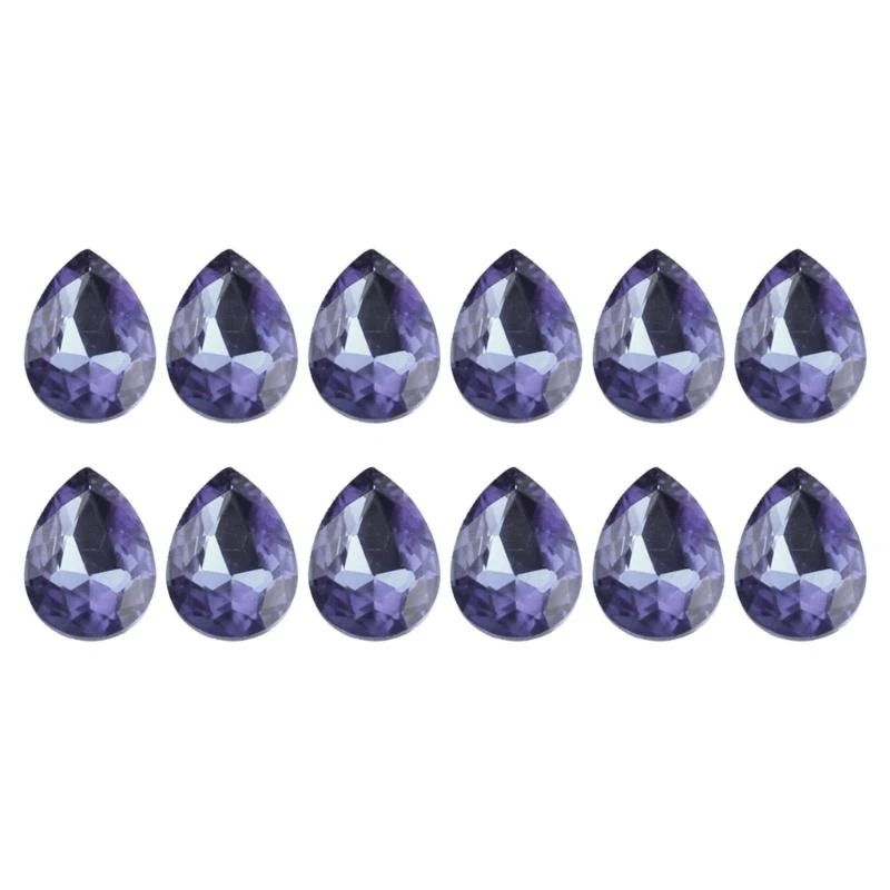 12 Pcs Glass Rhinestones Pointed Back Rhinestones 10x14mm Glues on Rhinestones for Phone Shoes Coat