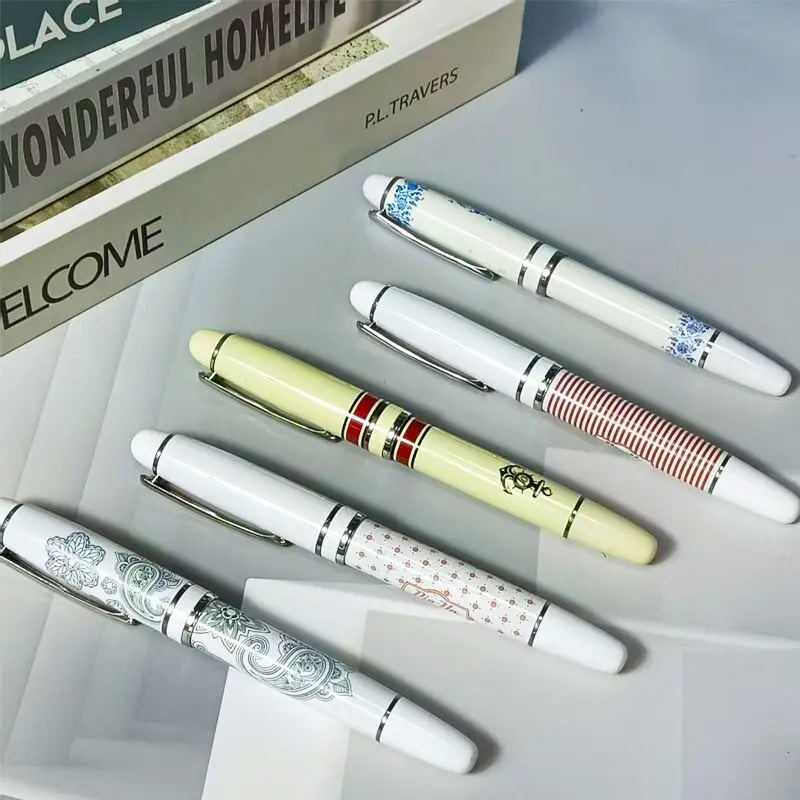 Devin Ballpoint Pen High Aesthetic Metal Durable Blue And White Porcelain Fountain Pen Chinese Style Office Signature Pen