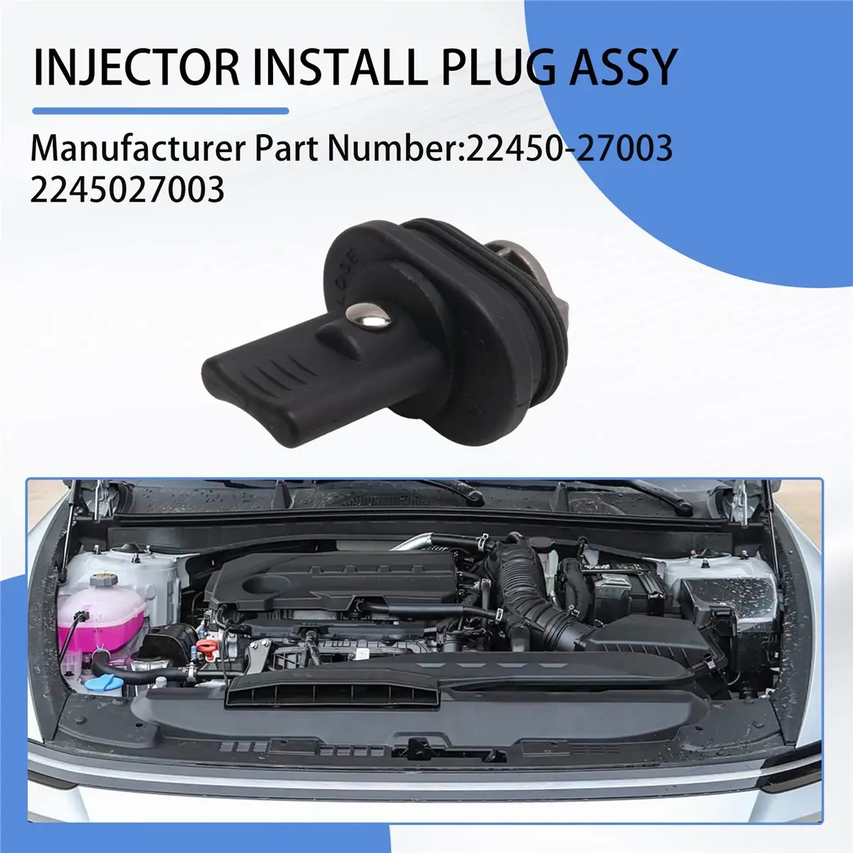 #28H 1PCS Injector Plug Cap for Hyundai Santa Fe 2.0T Trajet Tucson 00-10,Injector Plug Cover,(Metal)
