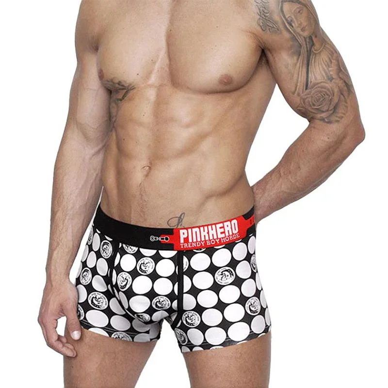 Pink Hero Brand Mens Boxers Underwear Brand Men Sexy LIngerie Male Panties Cotton Men\'s Underwear Boxer Shorts