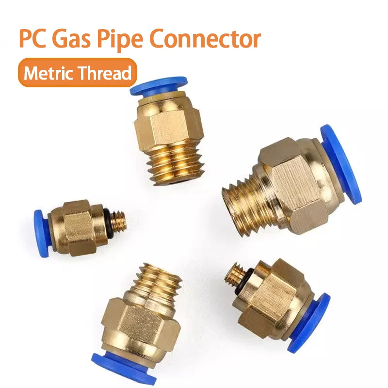 10/50/100pcs PC pneumatic fitting Quick Air Connectors Metric Male Thread Air Pipe Push In M5 M6 M8 M10 M12 M14 M16 M20