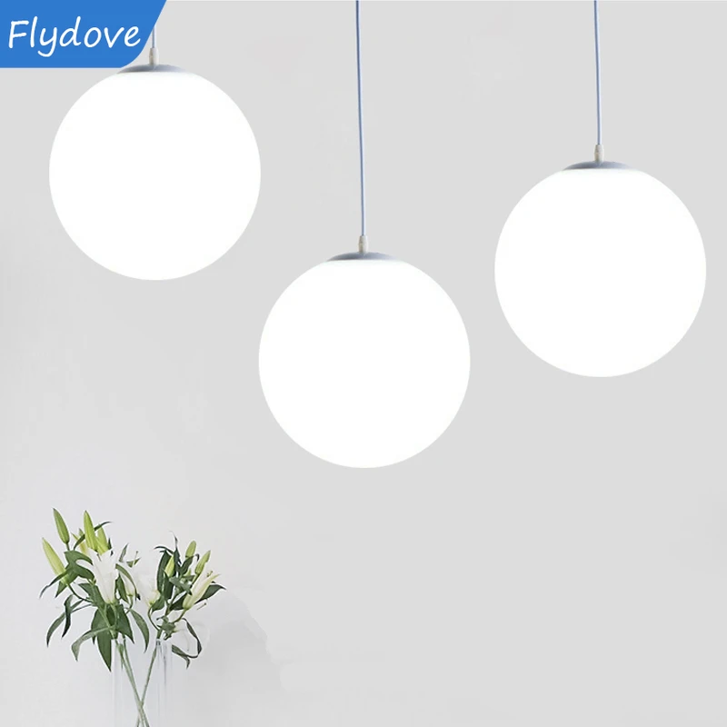 Modern designer glass ball pendant light simple For Villa Bedroom Table Living Restaurant Room Bedside Home Decor Fixture LED