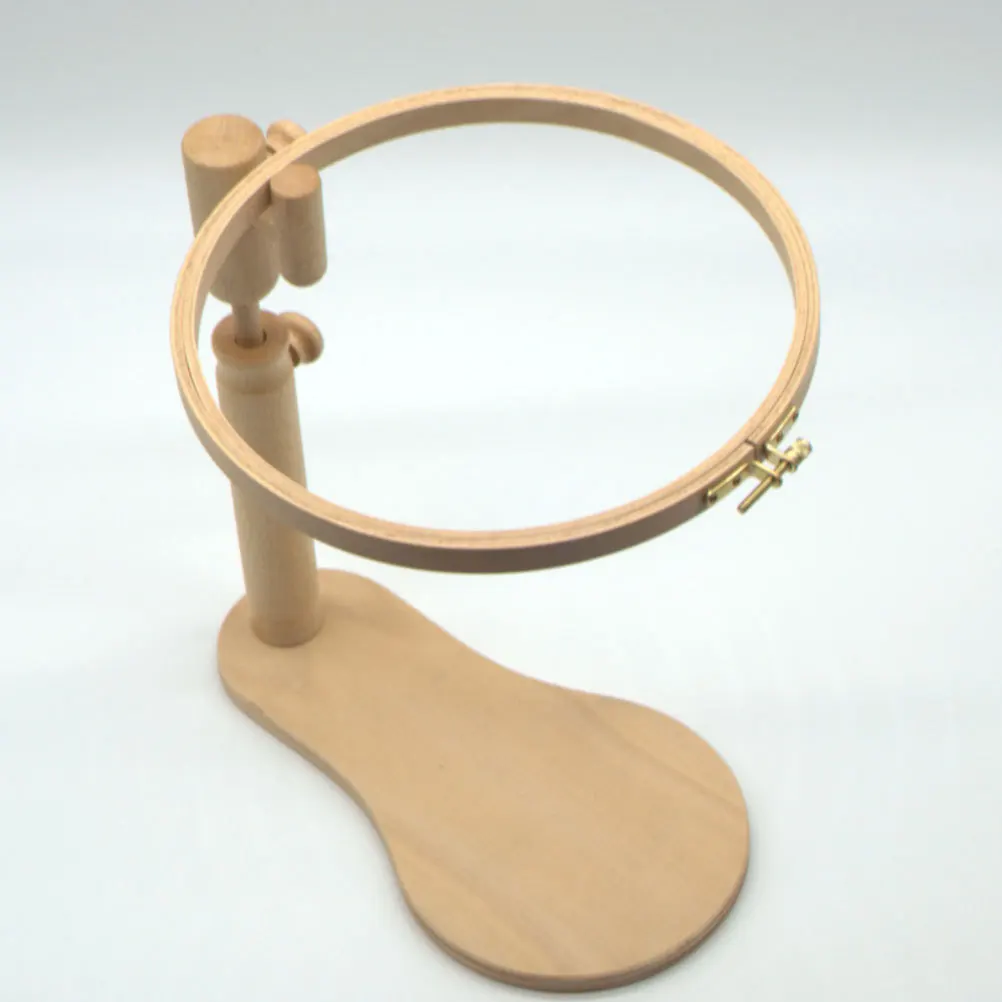 

Wooden Embroidery Strip Rotary Tool Frames Hand Work Hoop Stands Adjustable