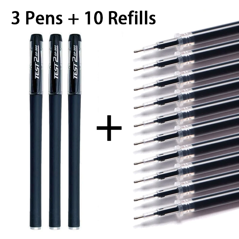 

13 шт./компл. гелевые ручки, стержни, шариковая ручка 0,38 мм, офисный наконечник пули, черные/синие/красные чернила, школьные канцелярские принадлежности, письменные принадлежности