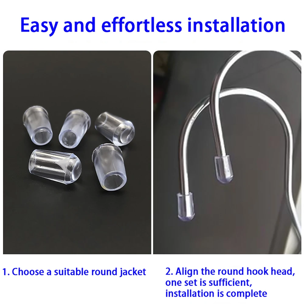 PVC Soft Rubber Round Rubber Sleeve Iron Wire Plastic Steel Wire Protective Tape Hanger Pipe Cap Anti-Collision Pipe Sleeve