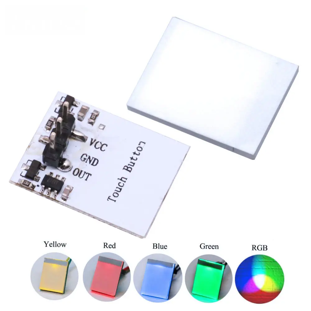 HTTM Touch Button Sensor Module Built-in RGB LED Multi-Color Display Capacitive Touch Switch Control Board For Experiment Kit