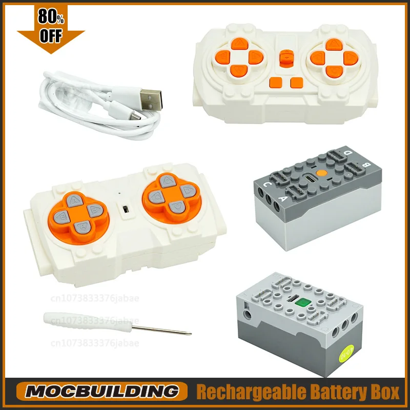 

Rechargeable Battery Box DIY Assembly Technology Bricks Parts Speed Remote Control PF Building Blocks Modification MOC