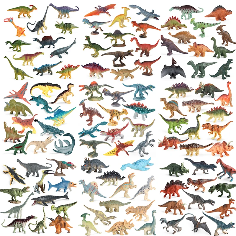 Oenux 12 قطعة مجموعة الديناصور الجوراسي الصغيرة Brinquedo T-Rex فيلوسيرابتور سبينوصور موساسور نموذج عمل الشكل جمع لعبة طفل