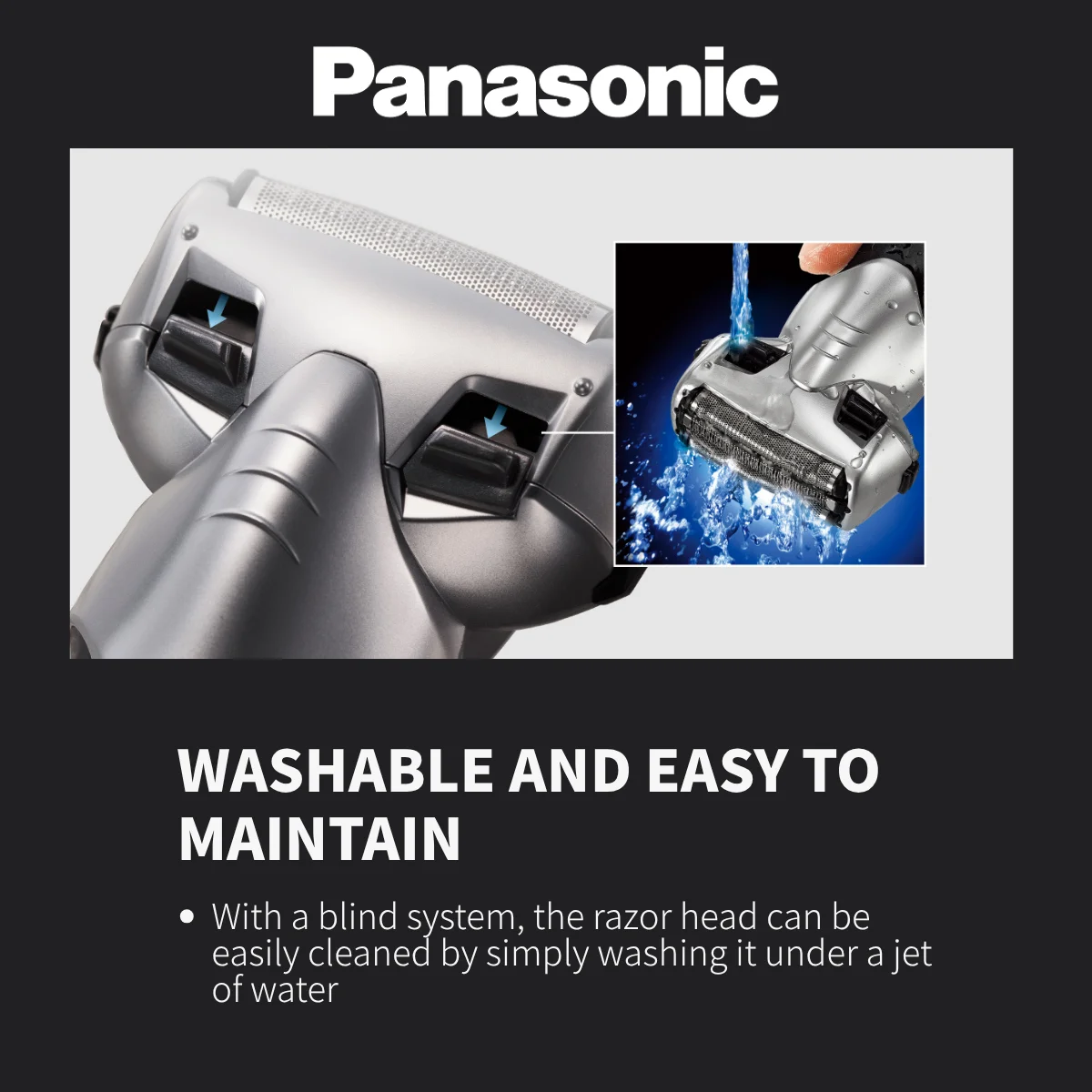 ماكينة حلاقة كهربائية للرجال من باناسونيك PSL3D - شفرات عائمة ثلاثية الأبعاد، للاستخدام الرطب والجاف، عمر بطارية طويل، مستشعر اللحية الذكي