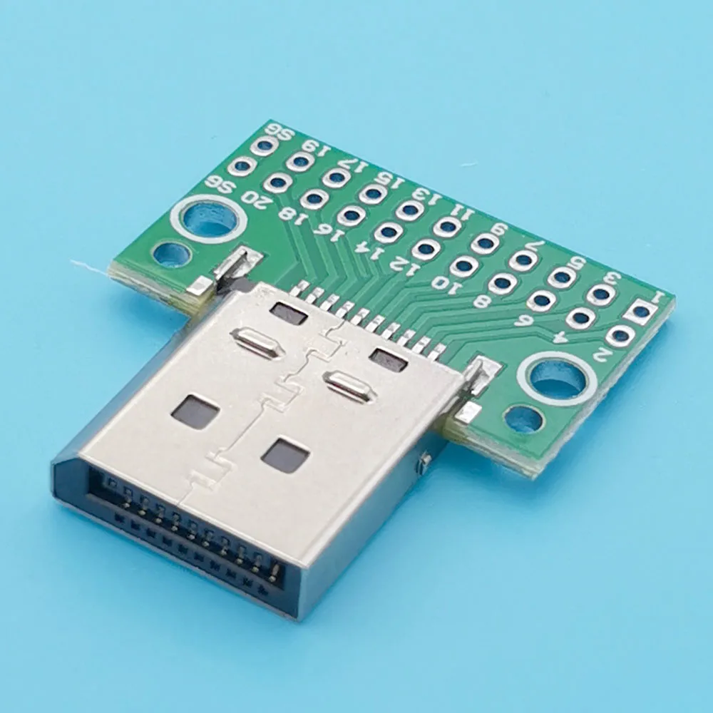 1pc Display Port Male Female Socket Test Connector DP Interface Data Cable Adapter Charging Circuit Board With PCB Board