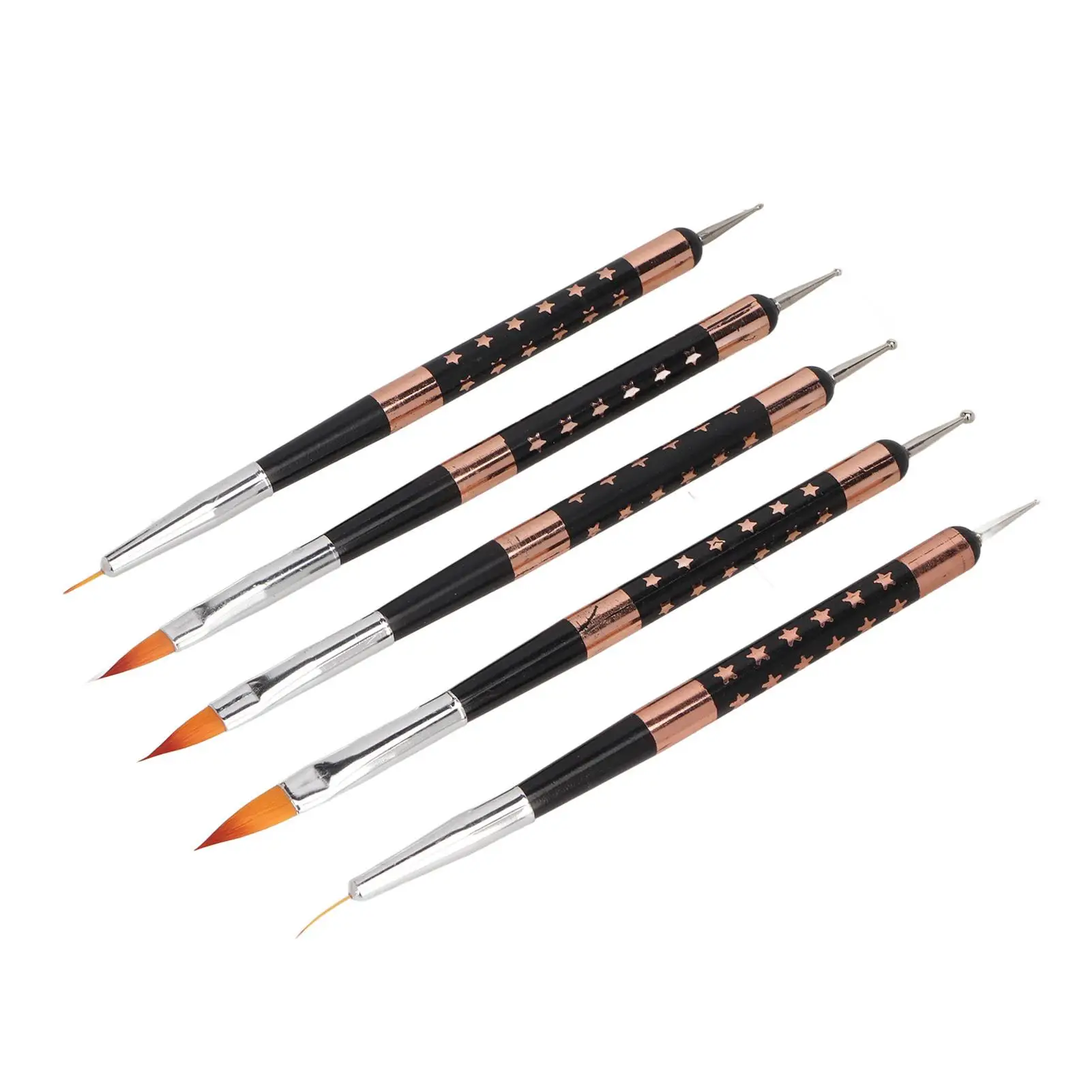 Nail Art Brush Set with Nylon Bristles - Precision Nail Drawing Pens for home Use