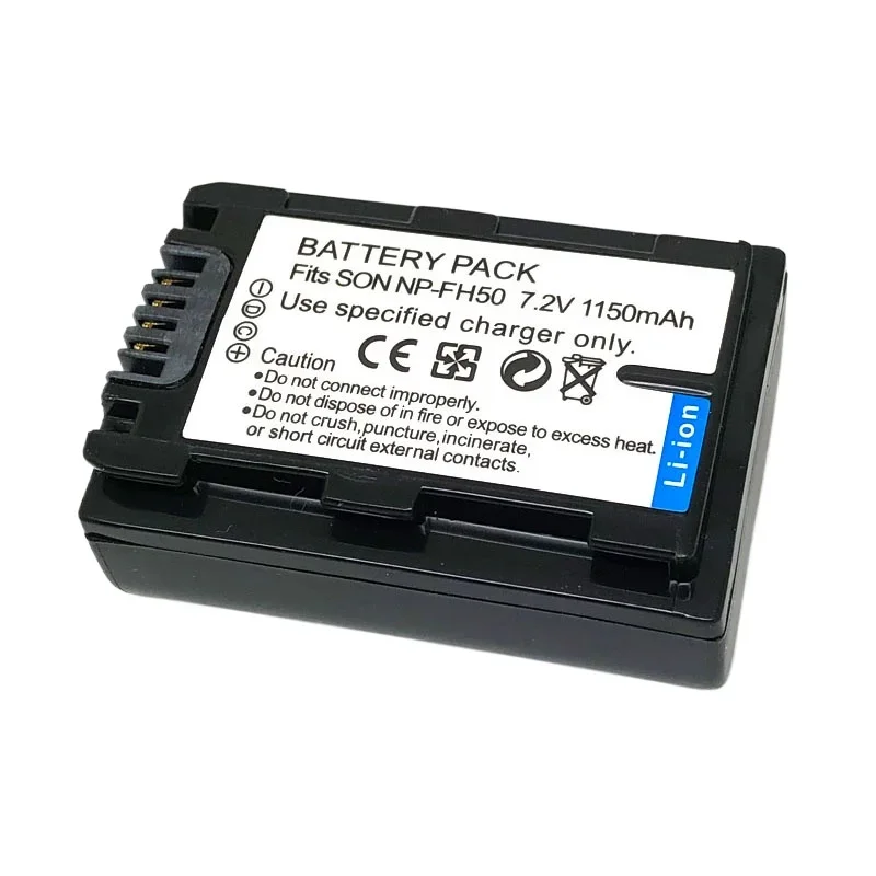 7.2V 1150mAh NP-FH50 Camera Battery for Sony HDR-TG1E TG5 TG3 TG7 DSC-HX1 A330 A290 Compatible Models NP-FH50 NP-FH70 NP-FH100