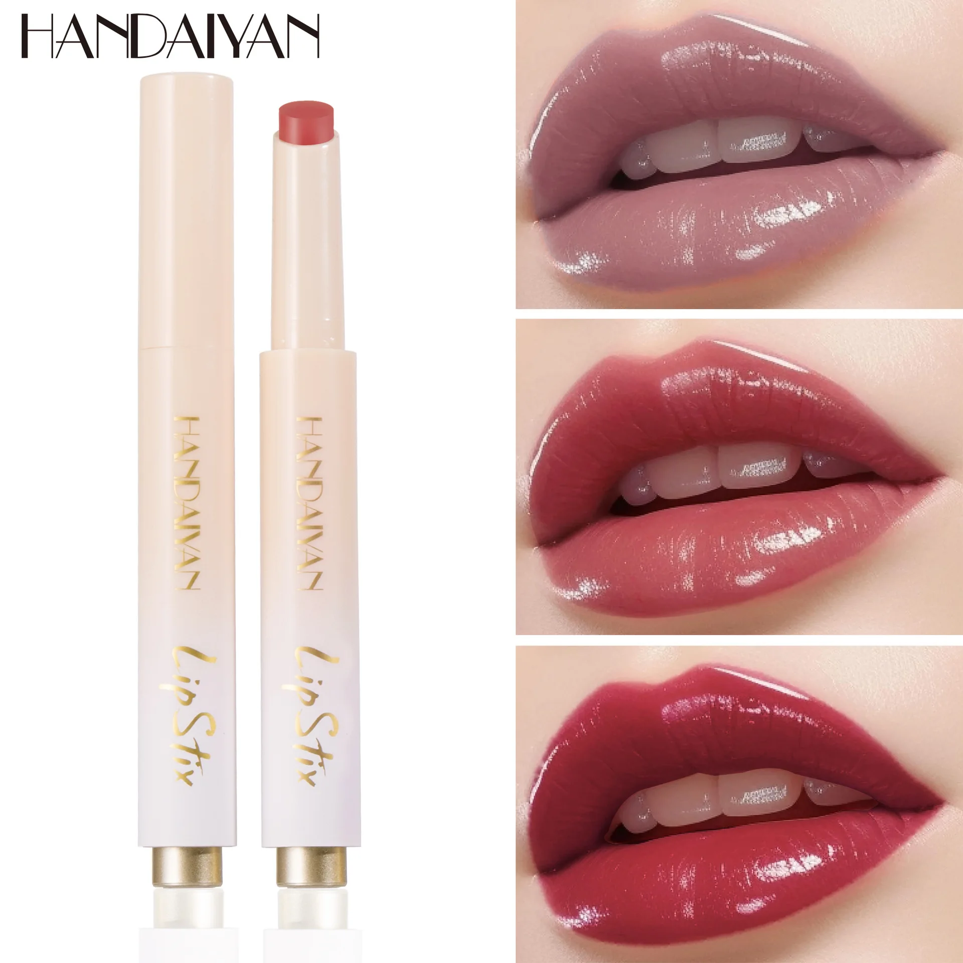 8 Colors Solid Water Gloss Push Up Lipstick Non Sticky Long Lasting Moisture Rich Soft Velvet Texture Lightweight Make Up