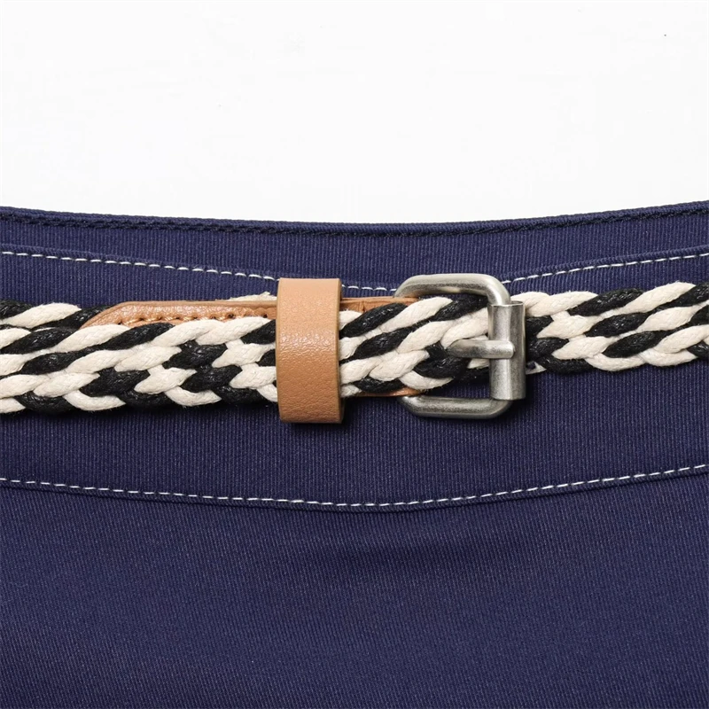 KEYANKETIAN 2025 Summer New Women's With Belt Decoration Mini Skirt Leisure style Side Zipper High Waist Asymmetrical Pantskirt