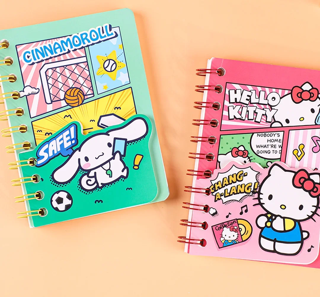 160 Pages A6 Spiral Notebook Kawaii Carton Notepad Daily Weekly Planner Journal Book for Note Taking School Office Stationery