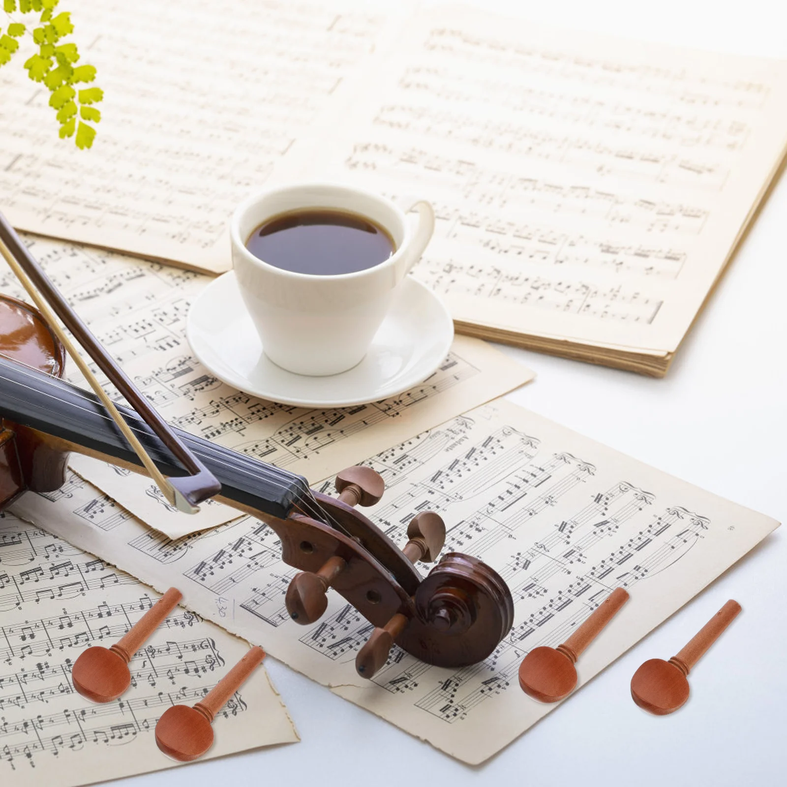 

4pcs 3/4 4/4 Violin Tuning Pegs Well-Selected Jujube Wood Fish-Eye Inlay Sturdy Durable Replacement Accessories For Violin