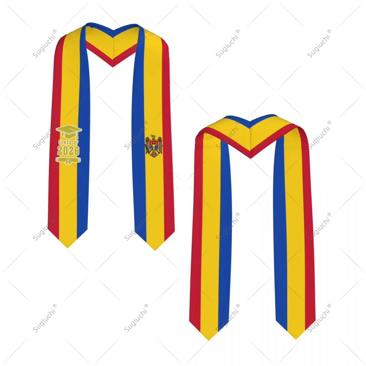 

Moldova Flag Class Of 2026 Graduation Stole Sash Scarf For International Students Proud Ceremony Adult Unisex