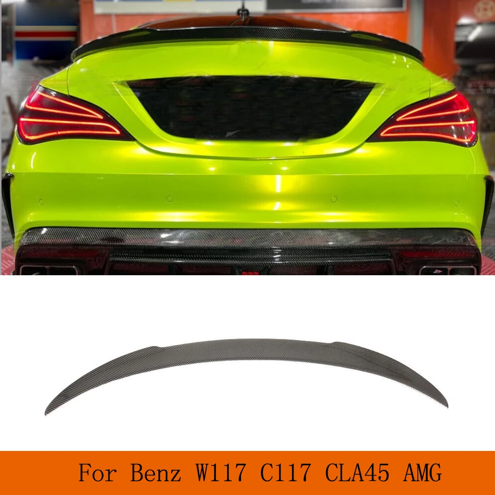 For Mercedes Benz CLA Class W117 C117 CLA45 AMG Sedan 2013-2018 Carbon Fiber Rear Boot Lip Car Rear Boot Lid Highkick Wing Lip