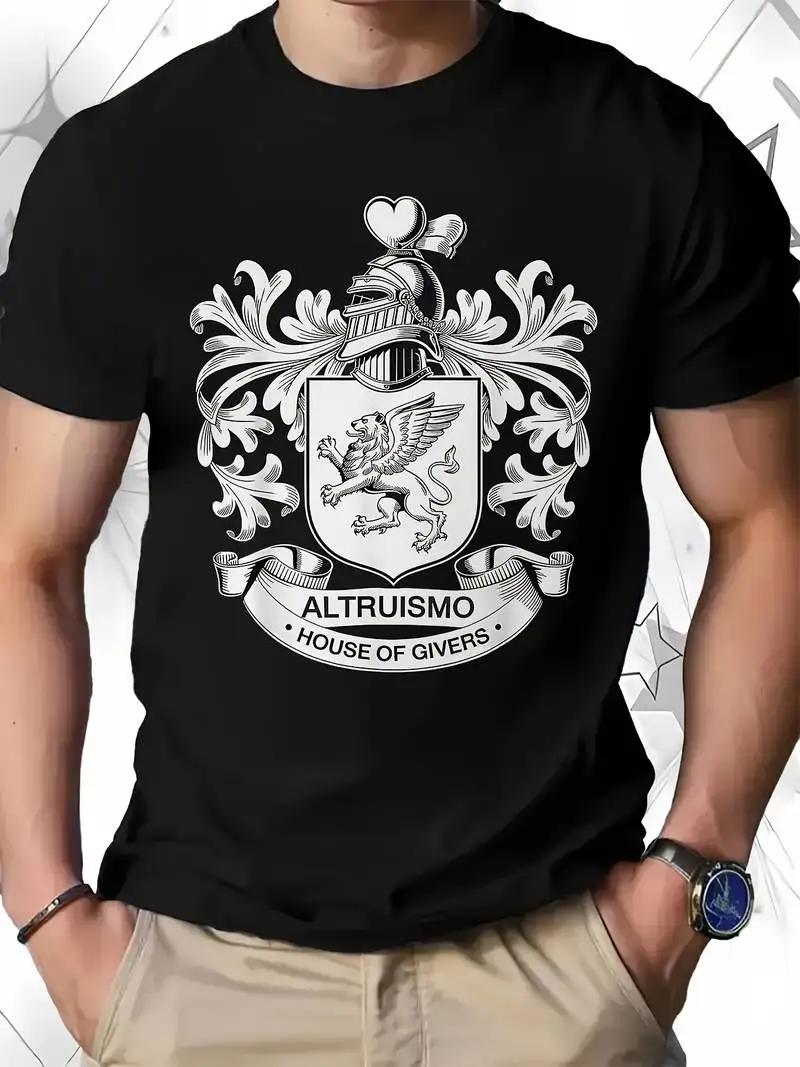 Altruism House Of Givers Men's Vintage Latin Motto T-Shirt Italian-Inspired Altruismo Graphic Pure Short Sleeve Crew Neck Tee Al