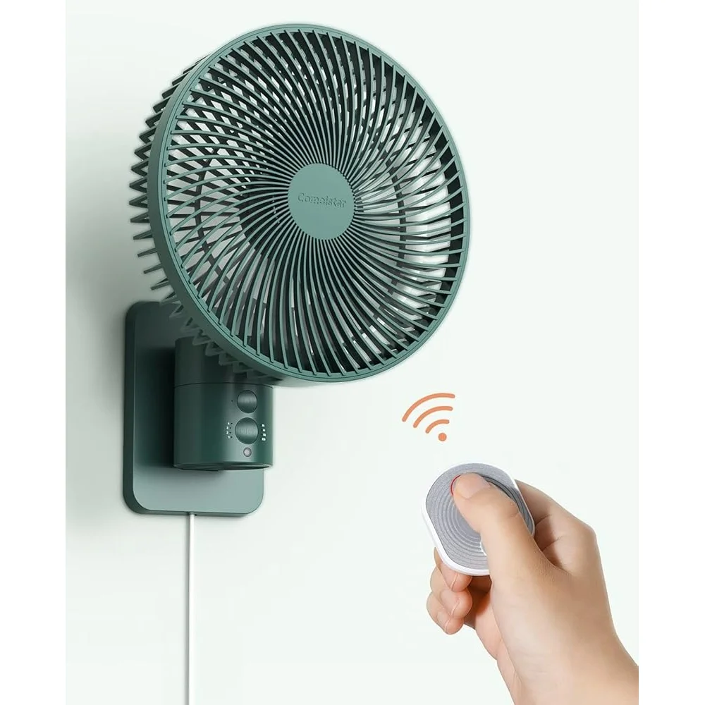 Ventola oscillante montata a parete con timer telecomando Piccola ventola di raffreddamento da 8,5 pollici 4 velocità 90 °   Aria inclinabile regolabile con oscillazione