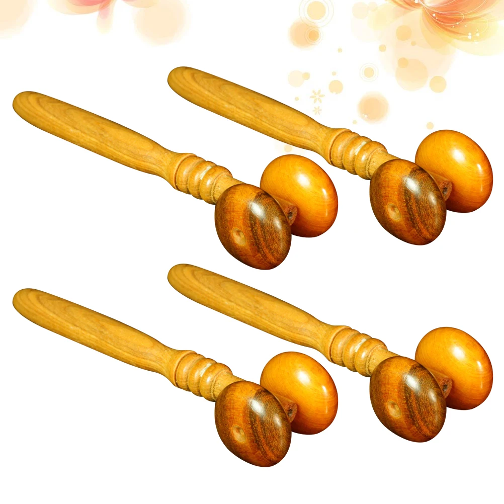 

4pcs Wooden Massage Roller Full Body Wheel Bamboo Relax Rod Deep Tissue Muscle Relief Tool Knots Pain Therapy Massager