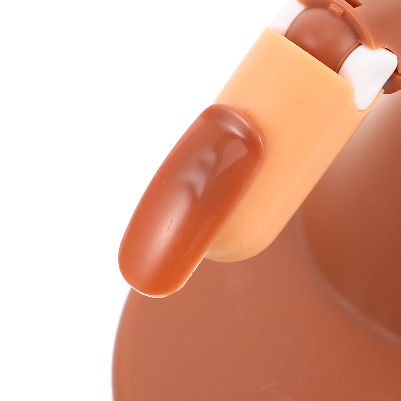 1 Set de Mano de Práctica de Manicura Realista Marrón con Dedos Articulados y Soporte Desmontable para Entrenamiento de Uñas, Dedo Flexible para Práctica de Uñas