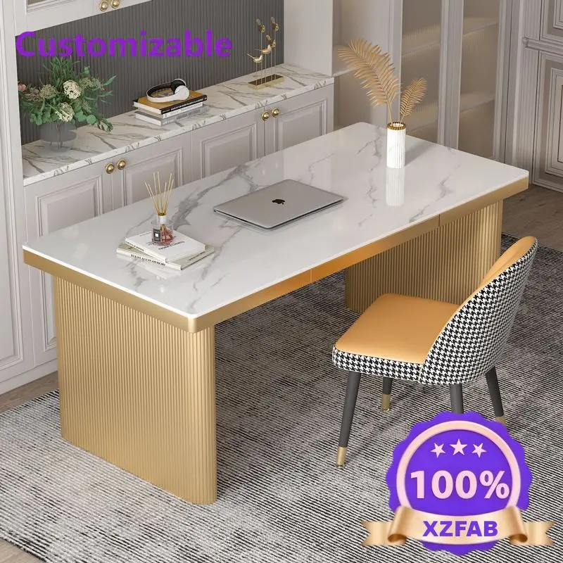 Factory Direct 2026 Nordic simple wind rock slab desk rectangular with drawers custom bedside writing desk computer desk