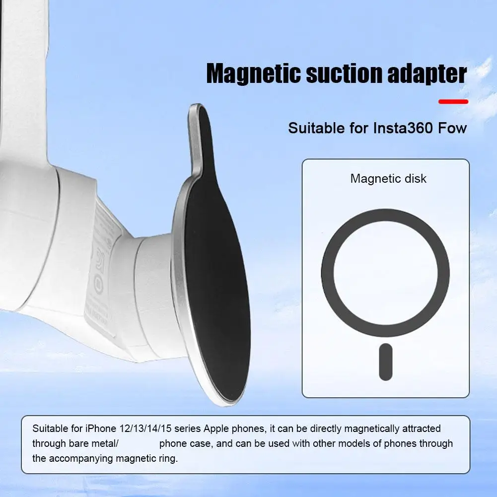 For Insta360 Flow Magnetic Adapter Stabilizer Gimbal Magnetic Mount For MagSafe Smart Phones Camera Expansion Mount Accessaries