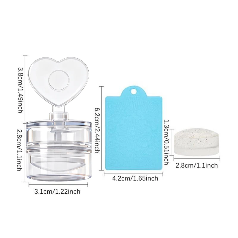 ハート型ネイルスタンパー スクレーパー付き ゼリーシリコンヘッドスタンプ フレンチネイル印刷用 ネイルアートスタンピングプレート マニキュア