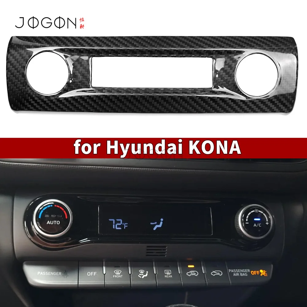 

For Hyundai Kona N 2021-2023 Console Air Condition Switch Panel Trim Real Carbon Fiber Interior Accessories