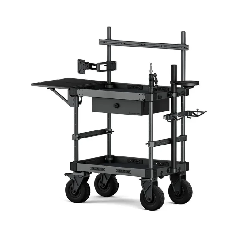Photographic equipment trolley, video cart mobile workstation