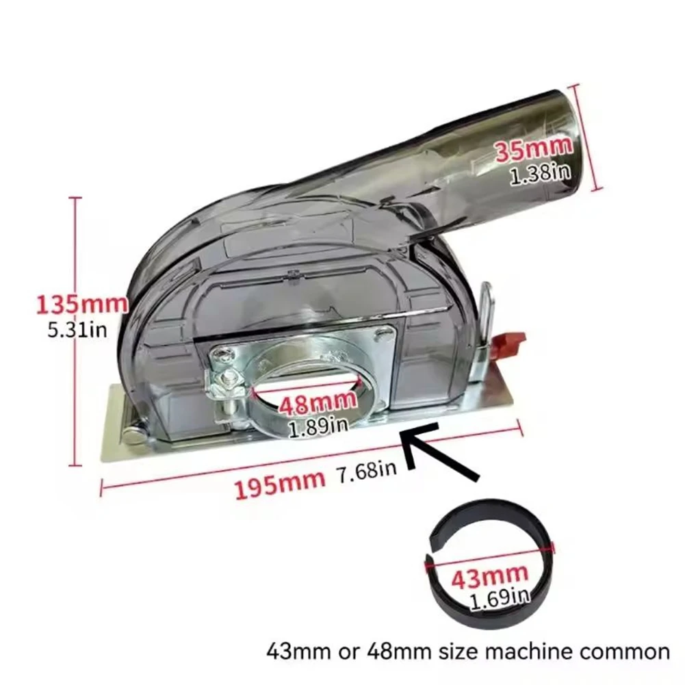 Depth Adjustable Dust Shroud for Cutting with Vacuum Connection Compatible with 4 and 5 Inch For Angle Grinders
