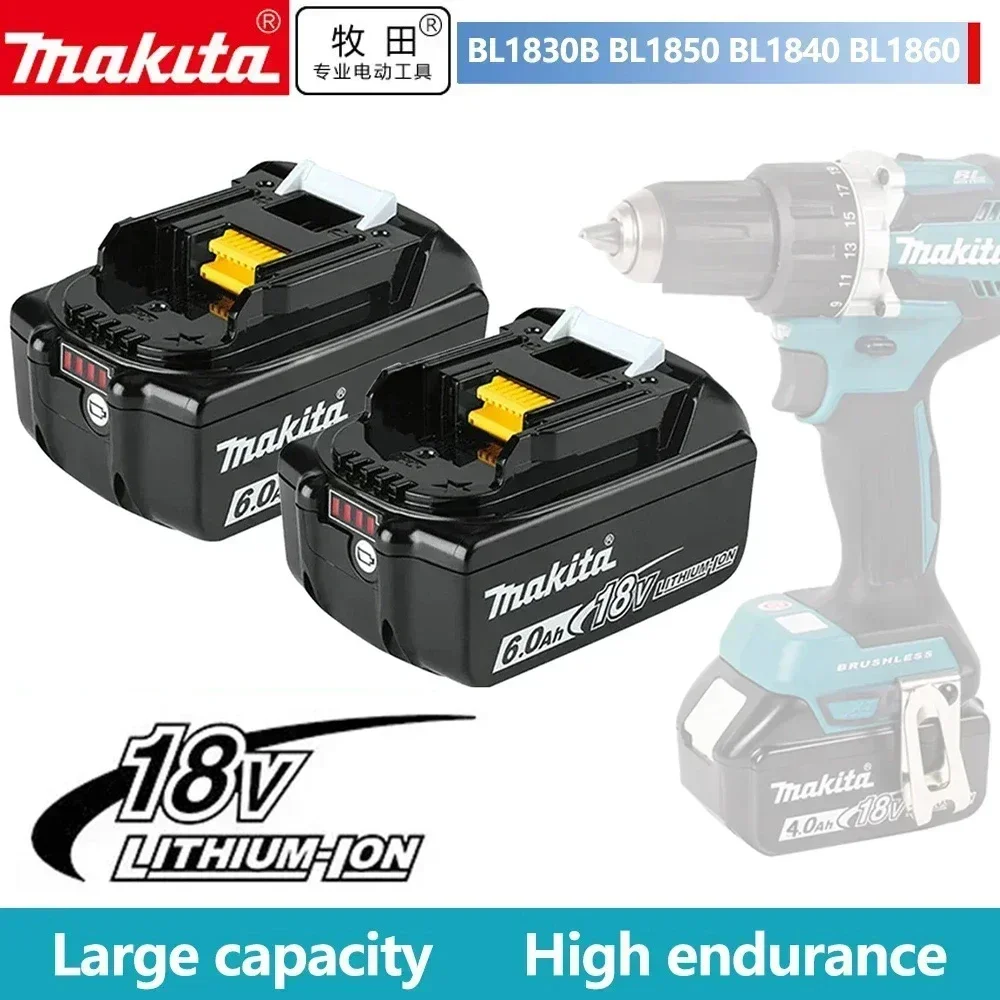 

Original Makita 18V Rechargeable Power Tool Battery, Replaceable LED Lithium-ion, 6.0 Ah 18V LXT BL1860B BL1860 BL1850 BL1830