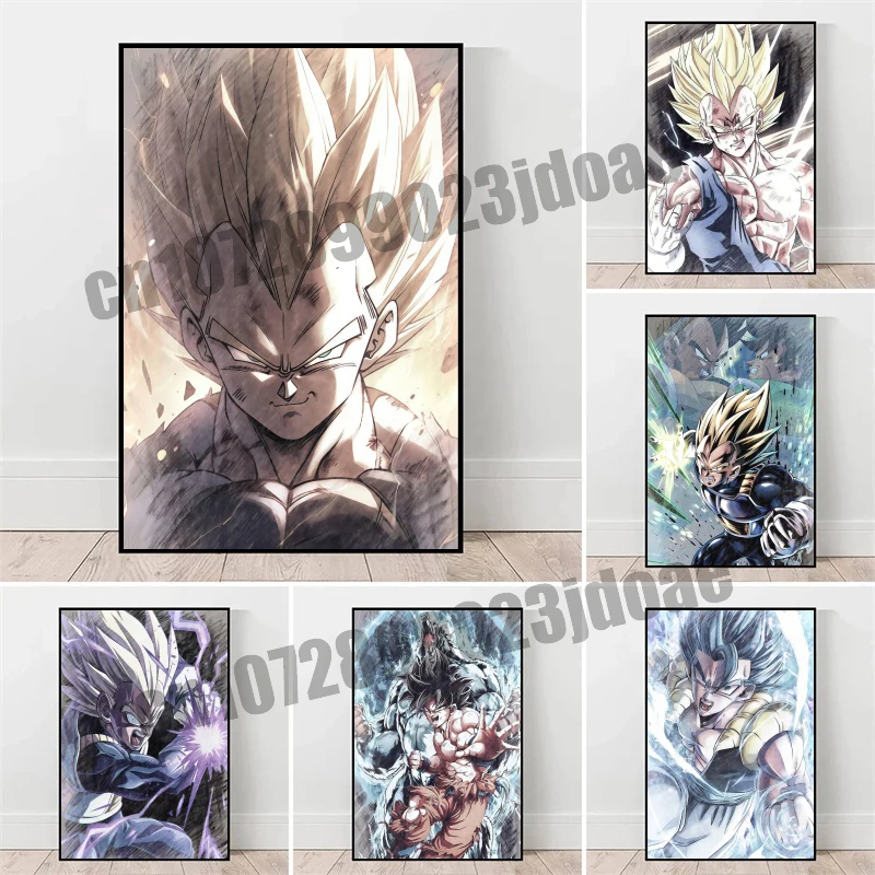 

Anime Dragon Ball Character Goku Kakarot Gohan Vegeta Trunks Hit Cell Colorful Pencil Drawing Sketch Style Canvas Drawing Poster