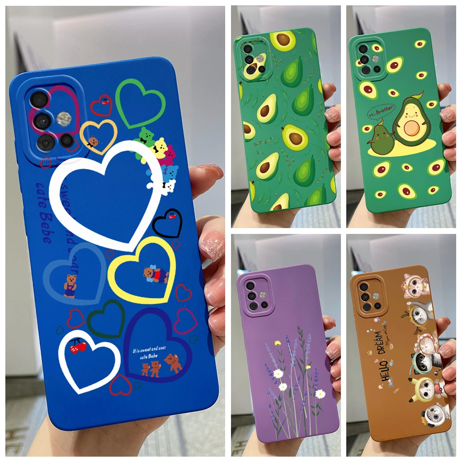 For Samsung Galaxy A31 A51 A71 Case Cute Avocado Soft Camera Protector Cover For Samsung A51 GalaxyA51 2020 SM-A515F A 51 Coque