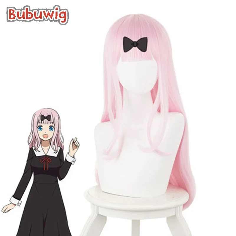 

Bubuwig синтетические волосы Kaguya sama Love Is War Fujiwara Chika косплей парик женские 60 см длинные розовые прямые парики термостойкие
