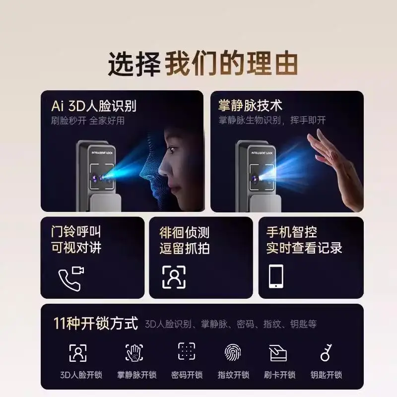 Combination lock Outdoor waterproof facial recognition smart lock