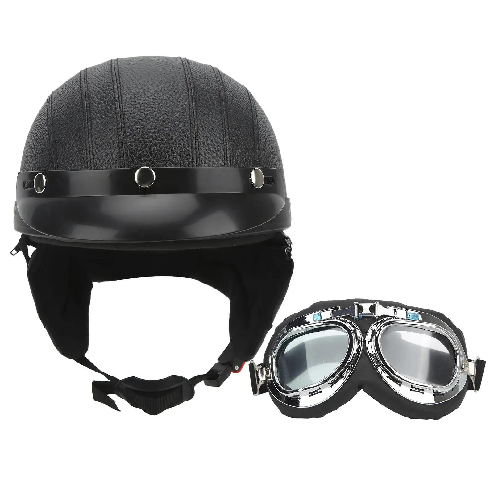 Motorcycle Helmet with UV Antifog Goggles - Safe Motocross Gear for Bikes, Scooters & Cruisers