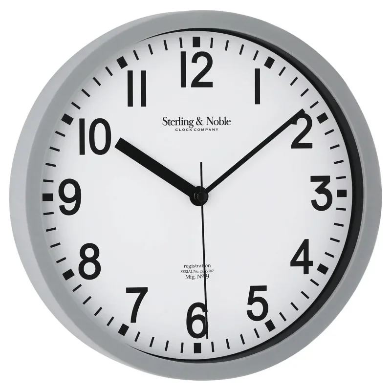 

NEW Basic Indoor 8.78" Gray Analog Round Modern Wall Clock-Fast shipping
