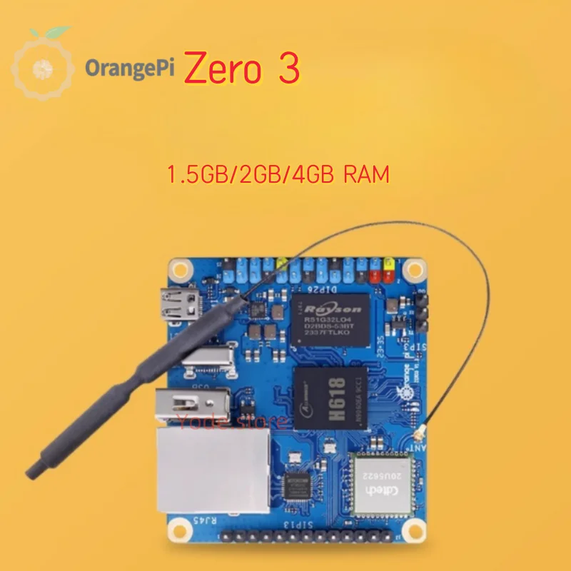 

Orange Pi Zero 3 1.5GB 2GB 4GB RAM DDR4 Allwinner H618 WiFi Mini PC Zero3 Development