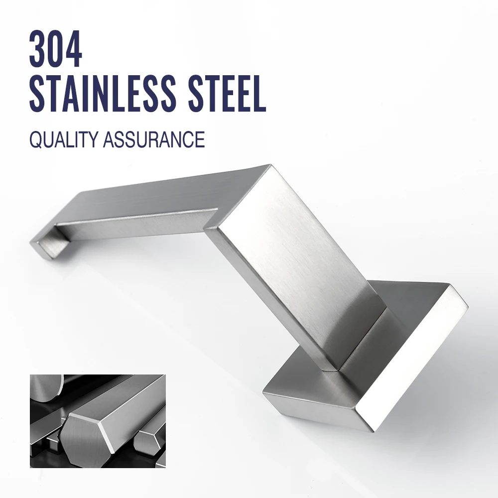 اكسسوارات الحمام مجموعة 304 الفولاذ المقاوم للصدأ منشفة بار مجموعة الملابس مربع هوك حامل المناشف الورقية فرشاة المرحاض جدار مذكرة التفاهم #4