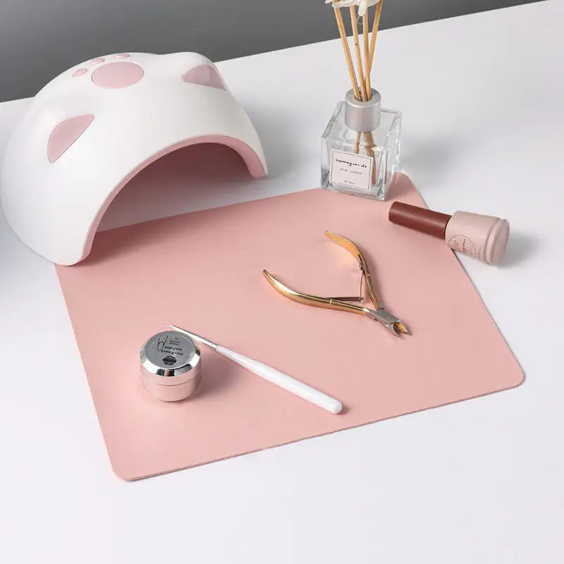 

1pc Nail Art Table Mat Foldable Hand Rest Leather Pad for Nail Armrest Cushion Dirt Resistant Studio Desk Mat Easy to Clean