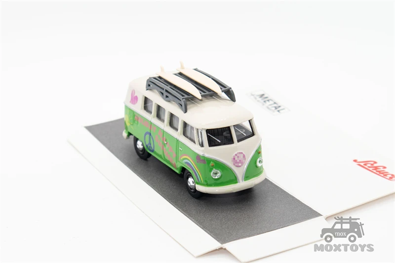 Schuco 1:64 T1 bus SURFER Light green Diecast Model Car