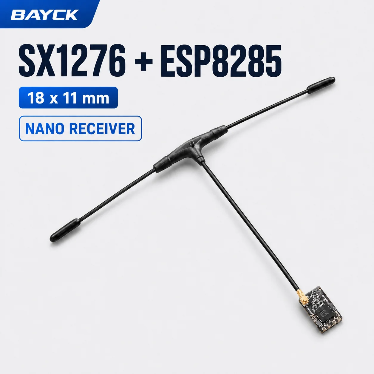 Récepteur Nano BAYCK ExpressLRS 915 MHz 0,6 g 18x11 mm avec antenne IPEX1 T, mise à niveau WiFi, faible latence, pour drone FPV RC, firmware BETAFPV 900 RX
