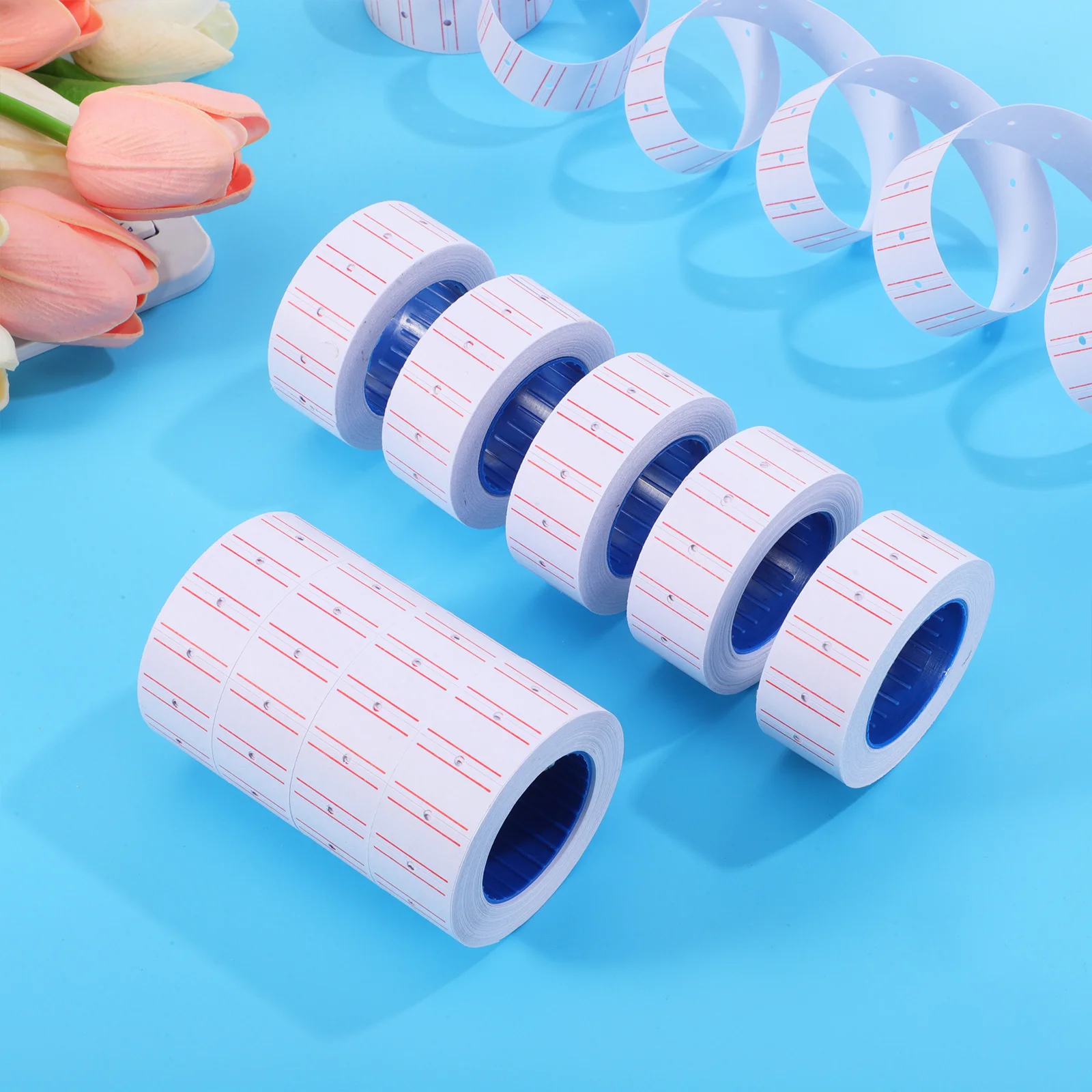 10 Gulungan Stiker Label Harga Berperekat Label Penanda Bening untuk Barang Ritel Perhiasan Rajutan Daya Rekat Kuat Tahan Lama