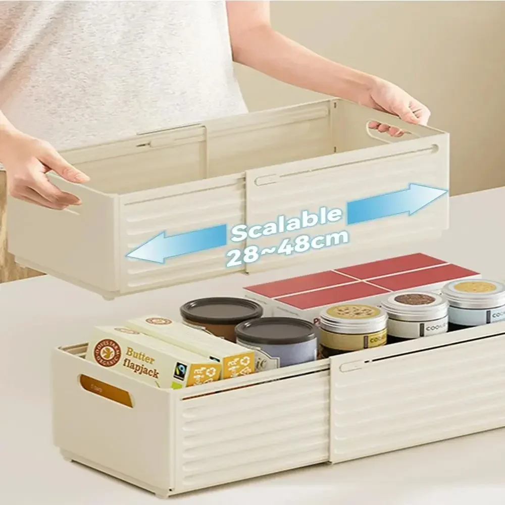 

Retractable Drawer Organizer Adjustable Kitchen Storage Box Stackable Drawers Cabinet Organizers Drawer Sorting Storage Box