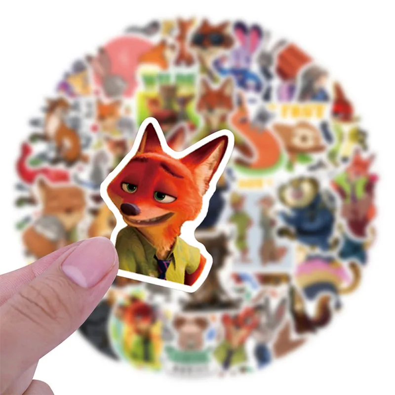 60 قطعة Zootopia DIY ملصقات الكرتون الهاتف جذع الثلاجة مقاوم للماء أنيمي ملصقات أنيمي الشكل صورة اللعب ملصق هدية #3