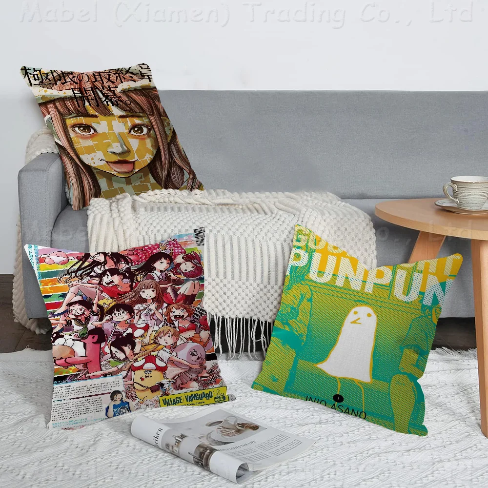 

Goodnight Punpun Pillow Covers Cartoon Sofa Decorative Home Double-sided Printing Short Plush Cute Cushion Cover