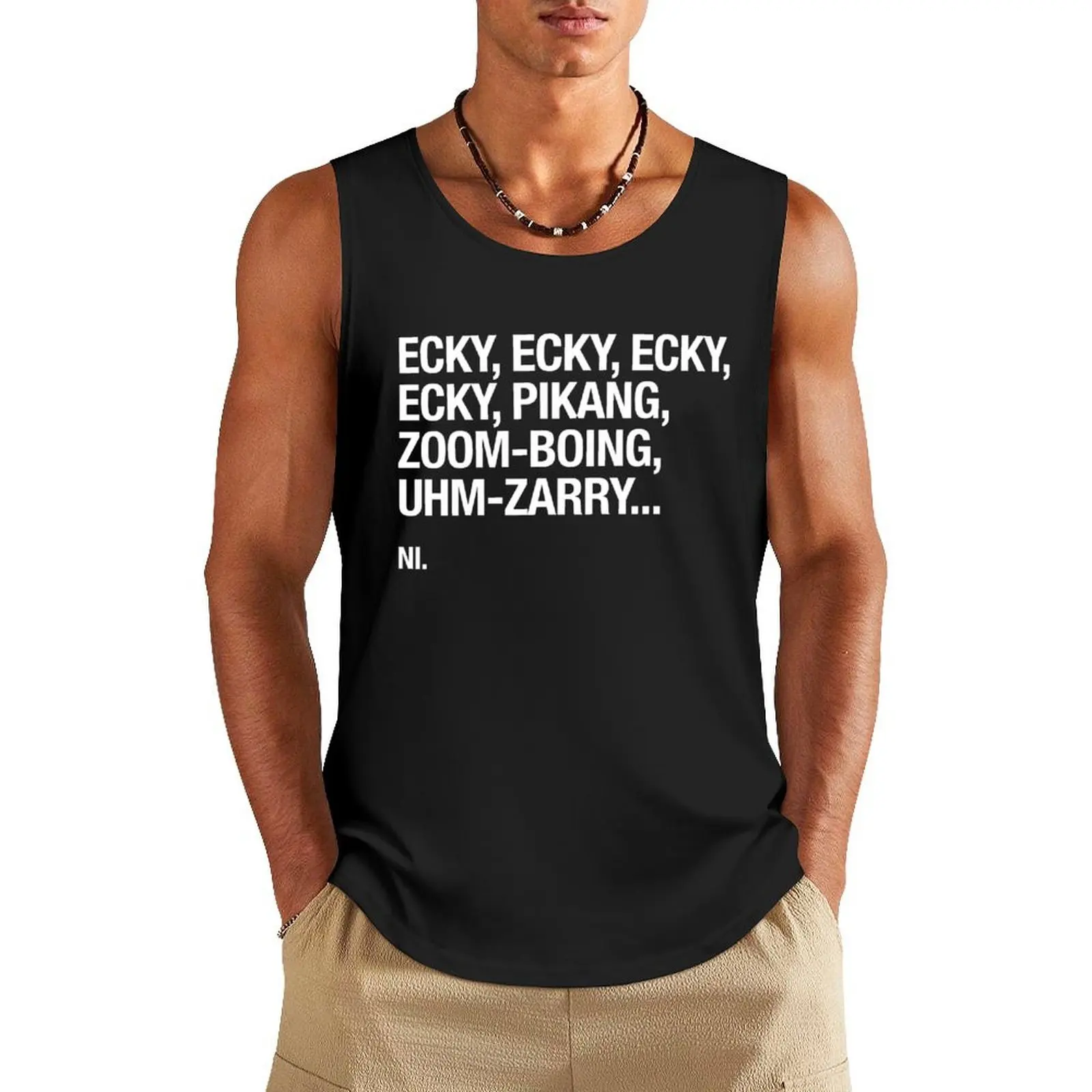 

Shrubbery Knights (White) Tank Top sports clothes for men Gym clothes Men's sleeveless t-shirt